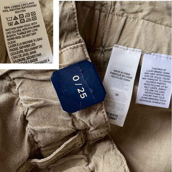 Lucky Brand Soft Utility Boyfriend Tie Waist Linen Pants Beige Size Small 0 /25 - Picture 8 of 16